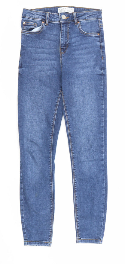 Denim & Co. Womens Blue Cotton Skinny Jeans Size 6 L25 in Regular Zip
