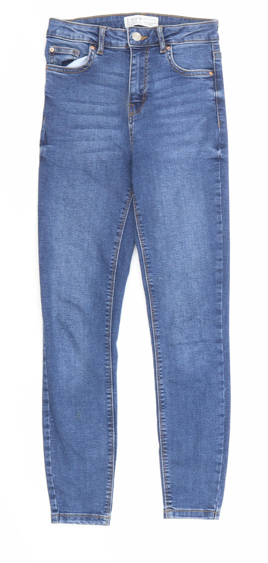 Denim & Co. Womens Blue Cotton Skinny Jeans Size 6 L25 in Regular Zip