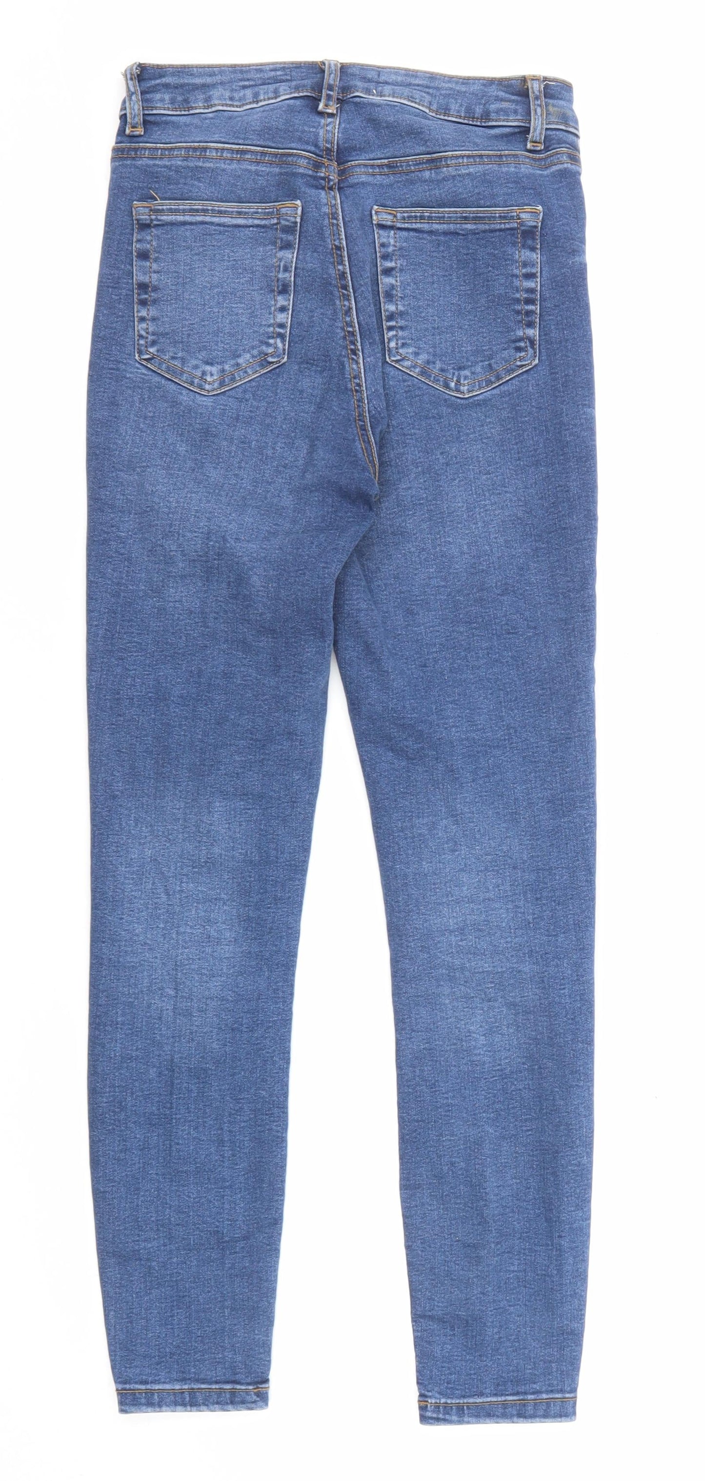 Denim & Co. Womens Blue Cotton Skinny Jeans Size 6 L25 in Regular Zip