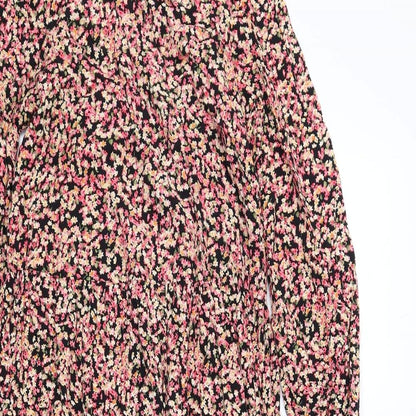 H&M Womens Multicoloured Floral Viscose Maxi Size XS Round Neck Button
