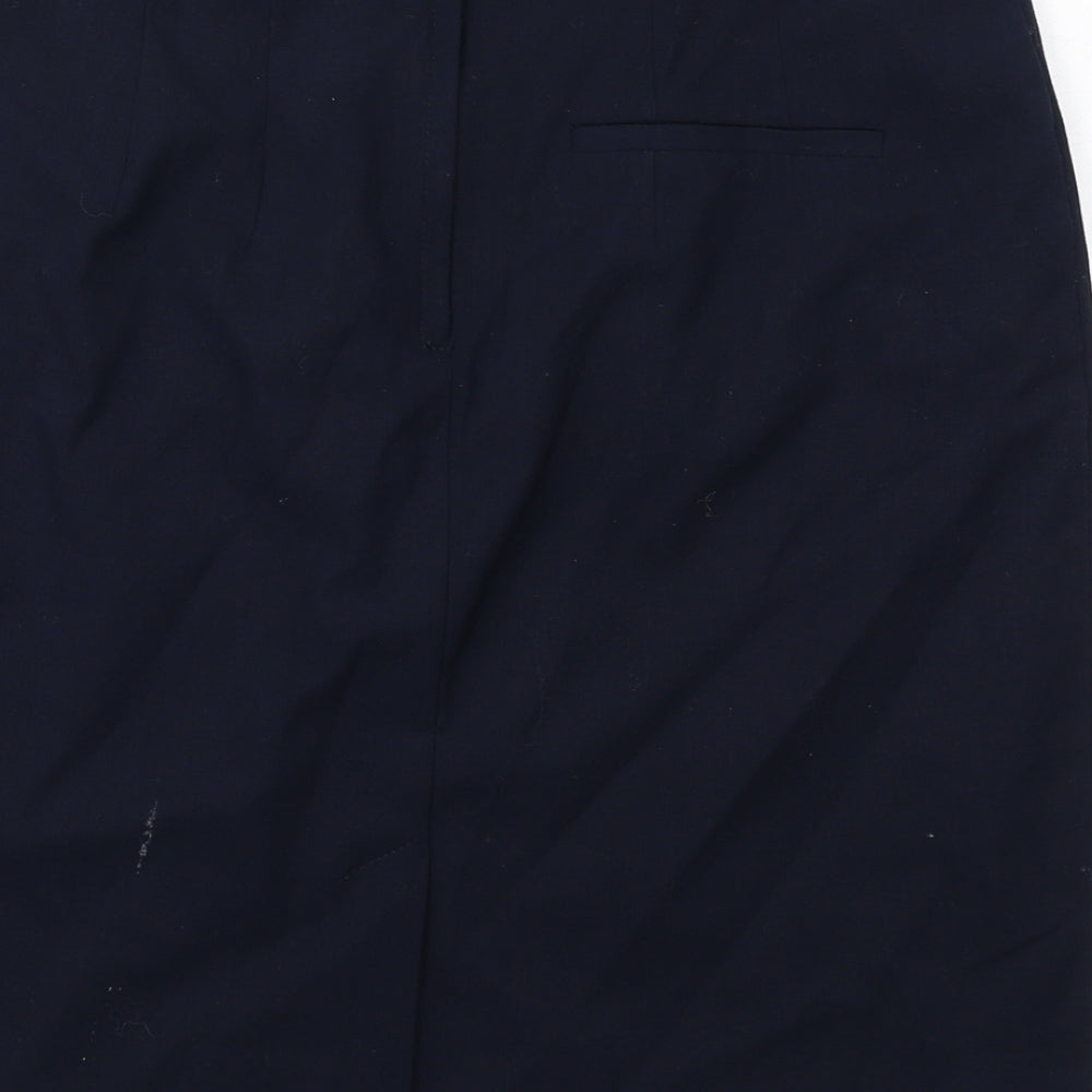 H&M Womens Blue Polyester A-Line Skirt Size 8 Zip