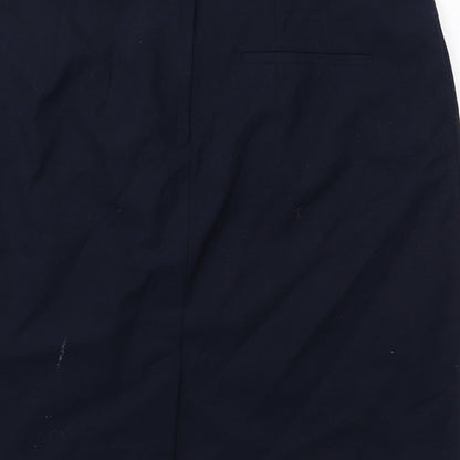 H&M Womens Blue Polyester A-Line Skirt Size 8 Zip