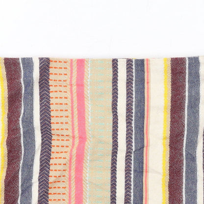 H&M Womens Multicoloured Striped Cotton Mini Skirt Size 14 Zip