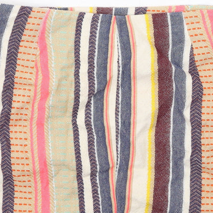 H&M Womens Multicoloured Striped Cotton Mini Skirt Size 14 Zip
