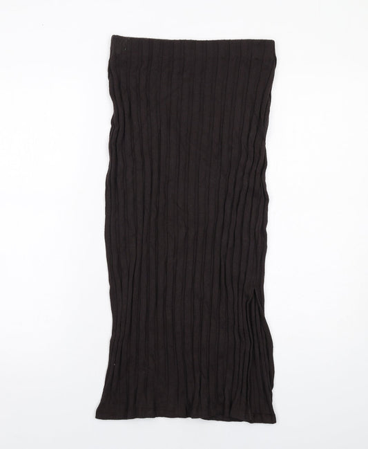 Marks and Spencer Womens Brown Polyester Bandage Skirt Size 8