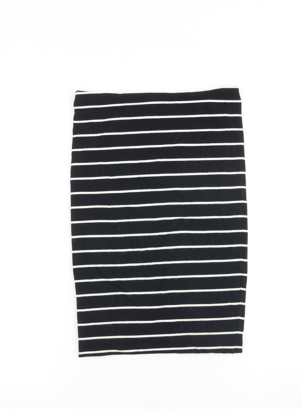 H&M Womens Black Striped Cotton Bandage Skirt Size XS