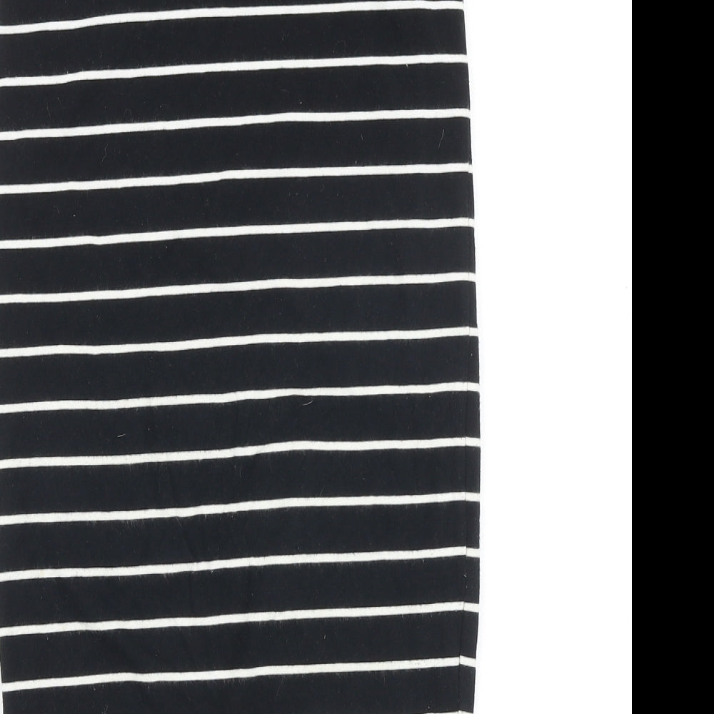 H&M Womens Black Striped Cotton Bandage Skirt Size XS