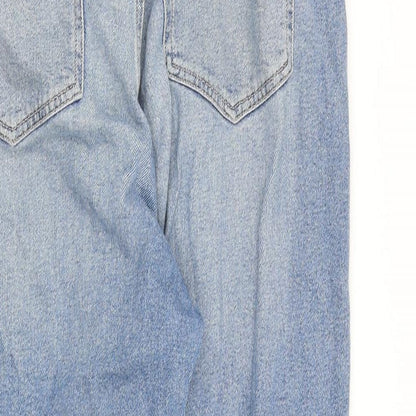 Hollister Womens Blue Cotton Tapered Jeans Size 31 in L27 in Regular Zip - Raw Hem