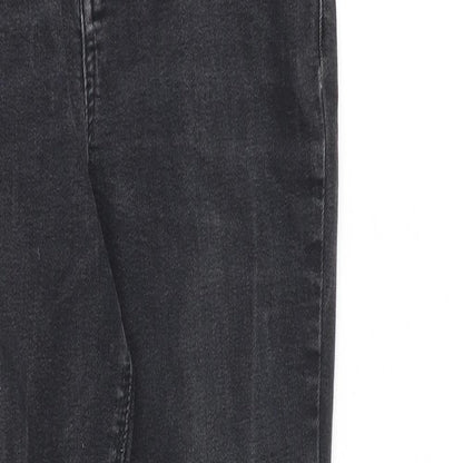 Denim & Co. Womens Grey Cotton Skinny Jeans Size 10 L26 in Regular Zip