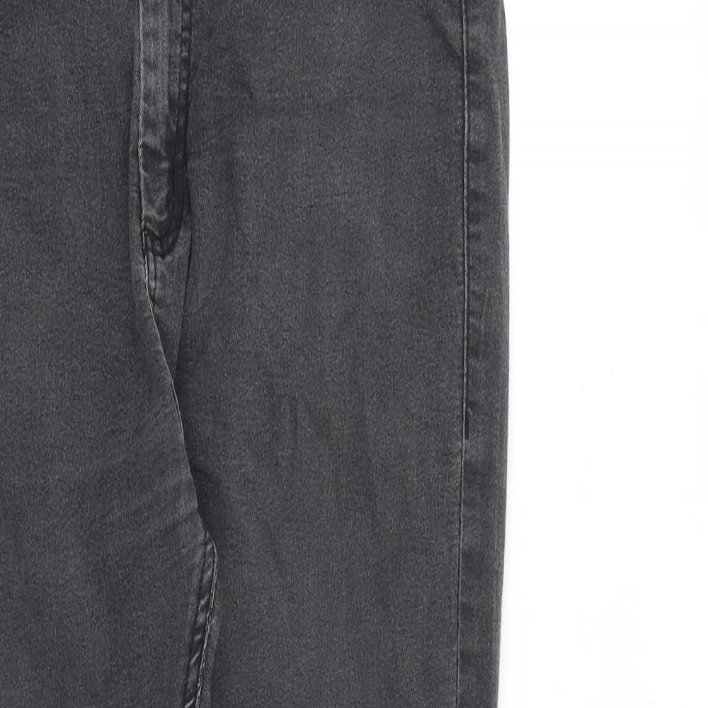 Cotton On Womens Grey Cotton Skinny Jeans Size 14 L28 in Regular Zip
