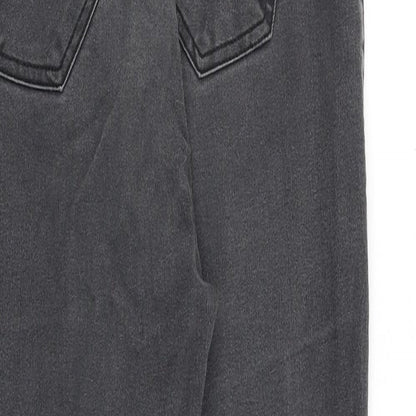 Cotton On Womens Grey Cotton Skinny Jeans Size 14 L28 in Regular Zip