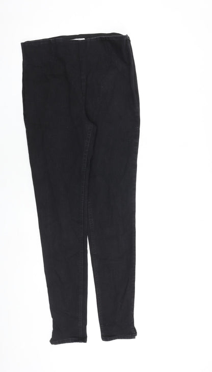 NEXT Womens Black Cotton Jegging Jeans Size 10 L30 in Regular Zip