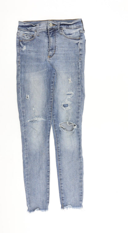 Gap Womens Blue Cotton Skinny Jeans Size 25 in L28 in Regular Zip