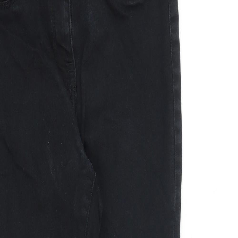 NEXT Womens Black Cotton Skinny Jeans Size 10 L28 in Slim Zip