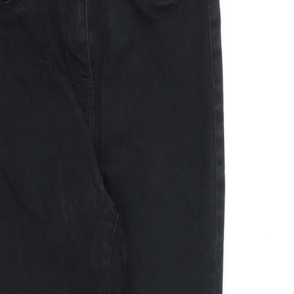 NEXT Womens Black Cotton Skinny Jeans Size 10 L28 in Slim Zip