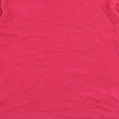 Marks and Spencer Womens Pink Round Neck Acrylic Pullover Jumper Size 14
