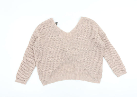 Womens UK Size S QED London Pink Pullover Jumper