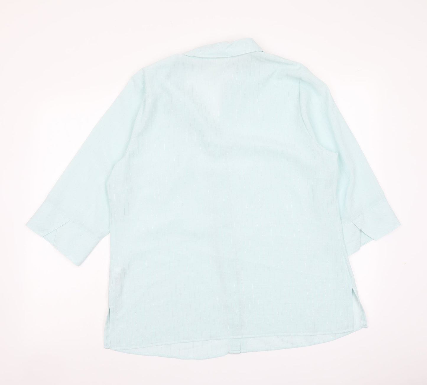 Womens UK Size 16 Marks and Spencer Blue Basic Button-Up