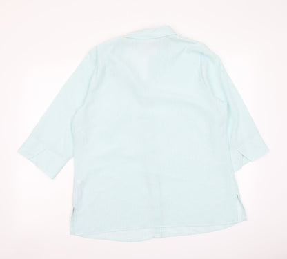 Womens UK Size 16 Marks and Spencer Blue Basic Button-Up