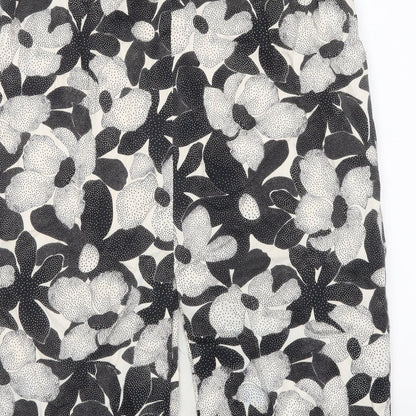 Coast Womens Black Floral Cotton Bandage Skirt Size 14 Zip