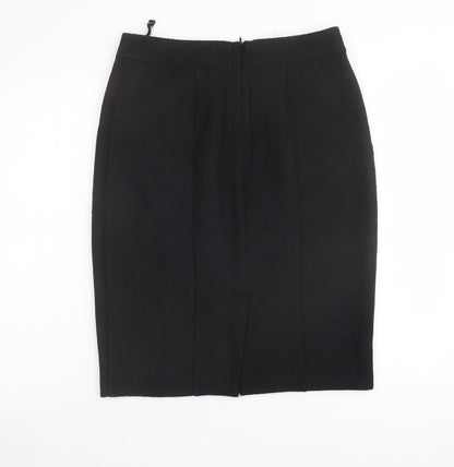 Marks and Spencer Womens Black Polyester Bandage Skirt Size 12 Zip
