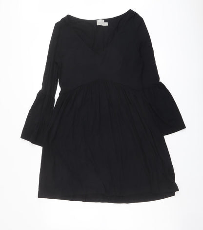 ASOS Womens Black Viscose A-Line Size 10 Round Neck Pullover