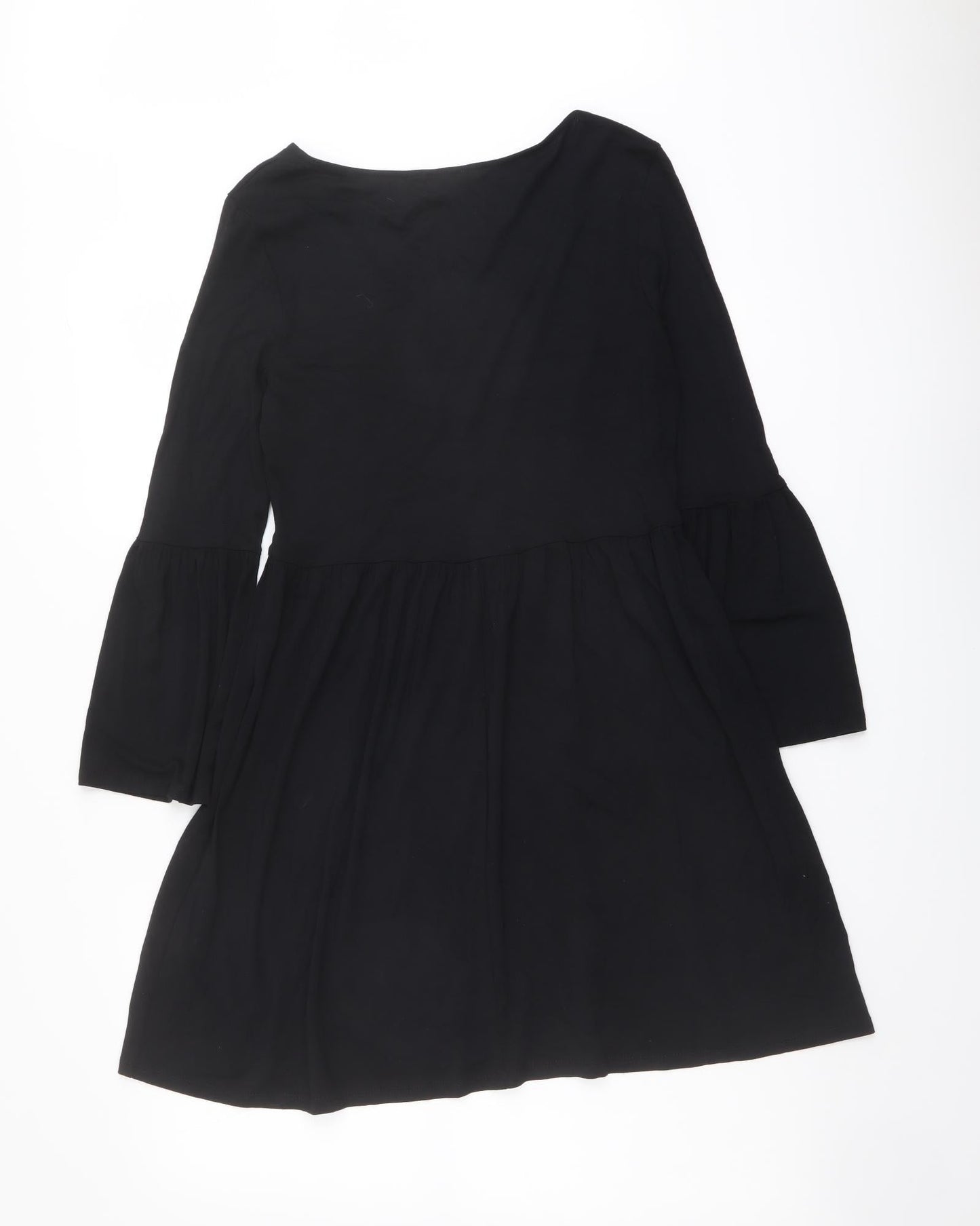 ASOS Womens Black Viscose A-Line Size 10 Round Neck Pullover