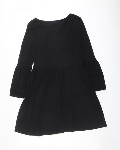 ASOS Womens Black Viscose A-Line Size 10 Round Neck Pullover