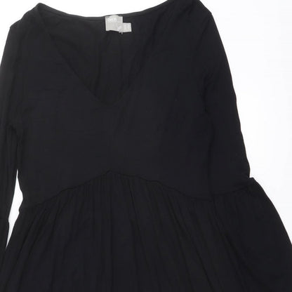 ASOS Womens Black Viscose A-Line Size 10 Round Neck Pullover