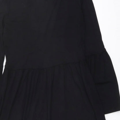 ASOS Womens Black Viscose A-Line Size 10 Round Neck Pullover