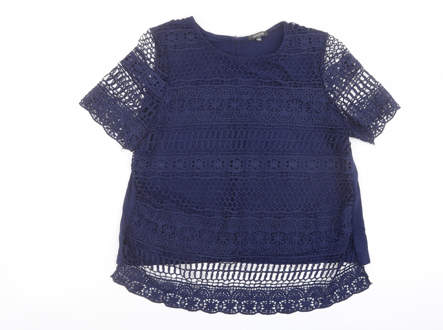 Womens UK Size 12 Intuition Blue Basic Blouse