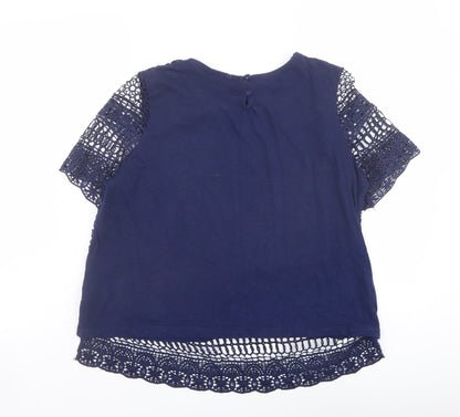 Womens UK Size 12 Intuition Blue Basic Blouse