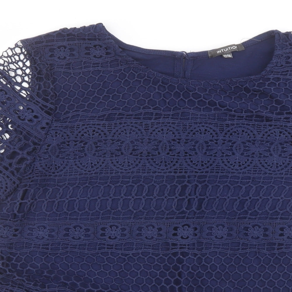 Womens UK Size 12 Intuition Blue Basic Blouse
