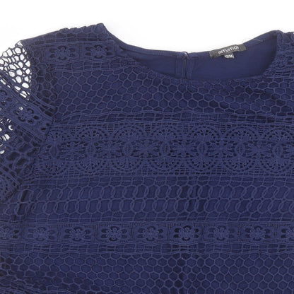 Womens UK Size 12 Intuition Blue Basic Blouse