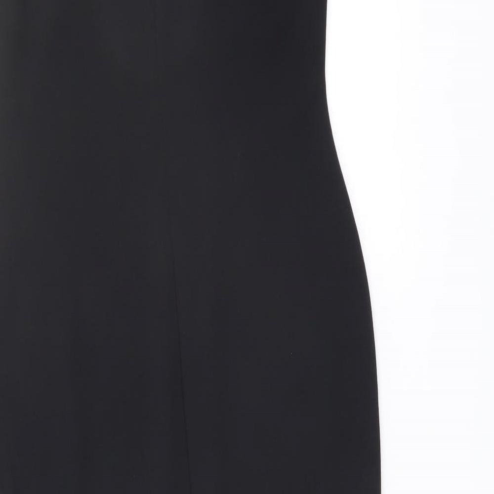 NEXT Womens Black Polyester Shift Size 10 Square Neck Zip - Crochet Detail