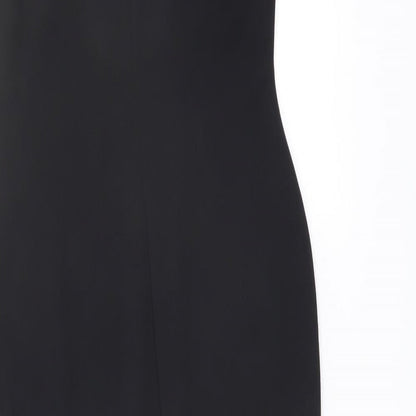 NEXT Womens Black Polyester Shift Size 10 Square Neck Zip - Crochet Detail