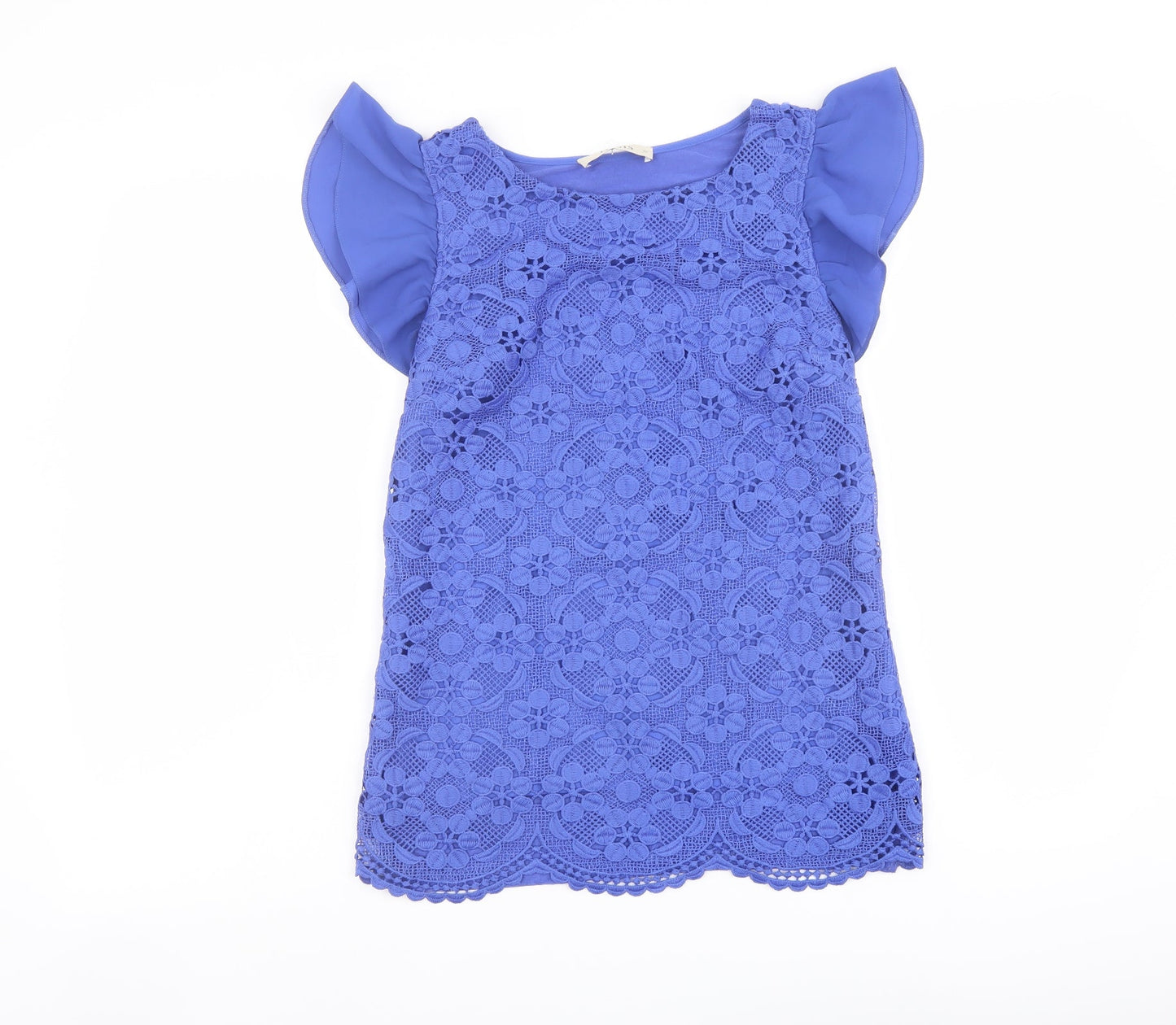 Womens UK Size XS Oasis Blue Basic Blouse