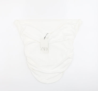 Womens UK Size M Zara Ivory Basic Blouse