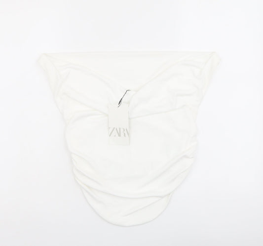 Womens UK Size M Zara Ivory Basic Blouse