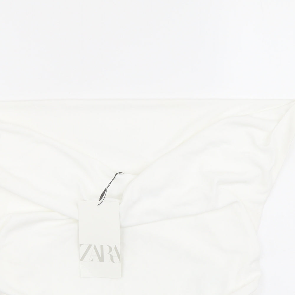 Womens UK Size M Zara Ivory Basic Blouse