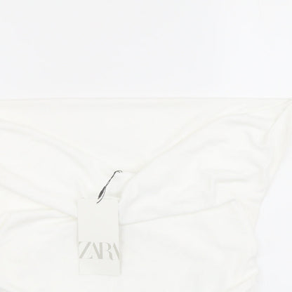 Womens UK Size M Zara Ivory Basic Blouse