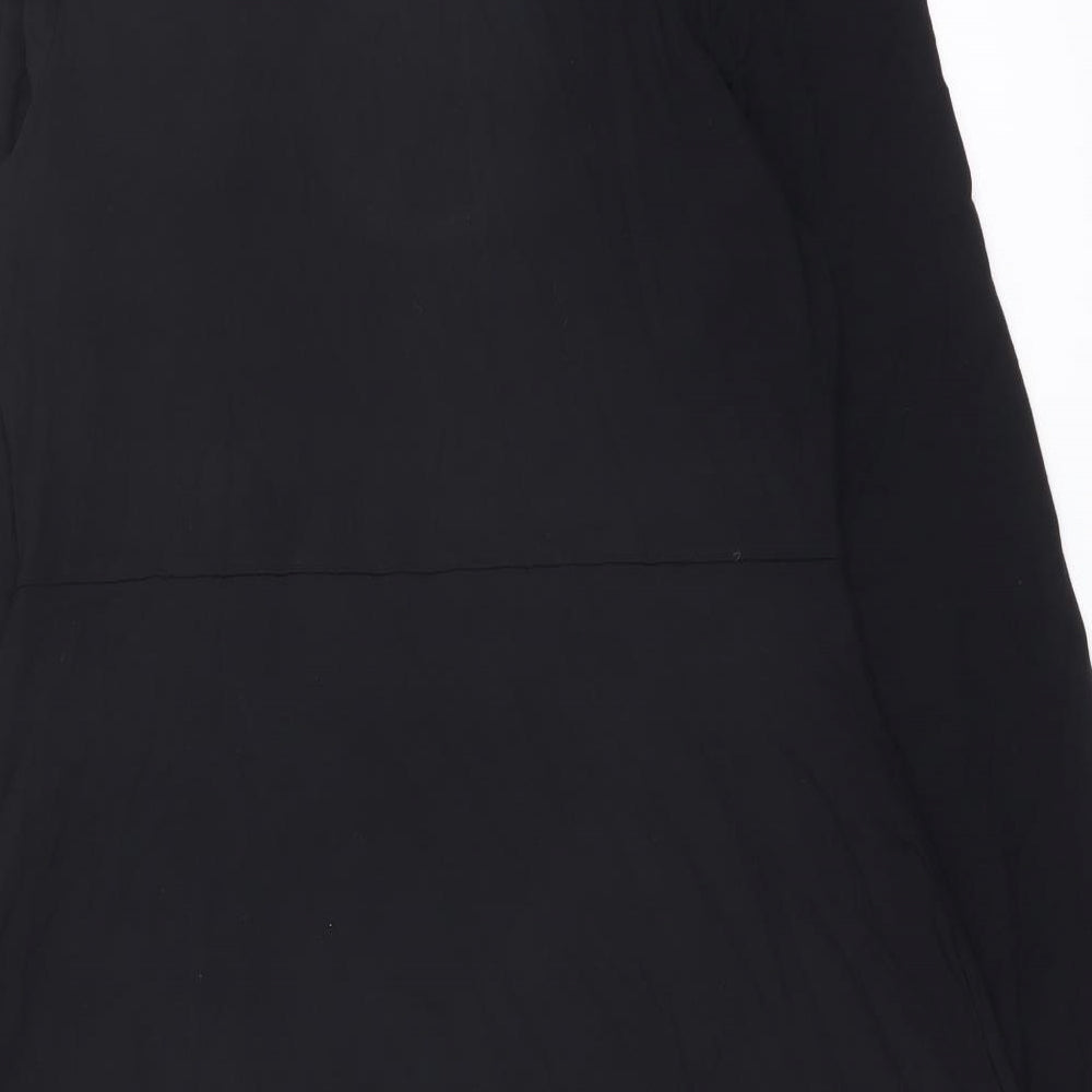 Marks and Spencer Womens Black Viscose A-Line Size 12 Round Neck Pullover