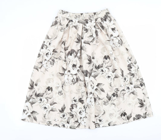 Miss Selfridge Womens Beige Floral Polyester A-Line Skirt Size 6