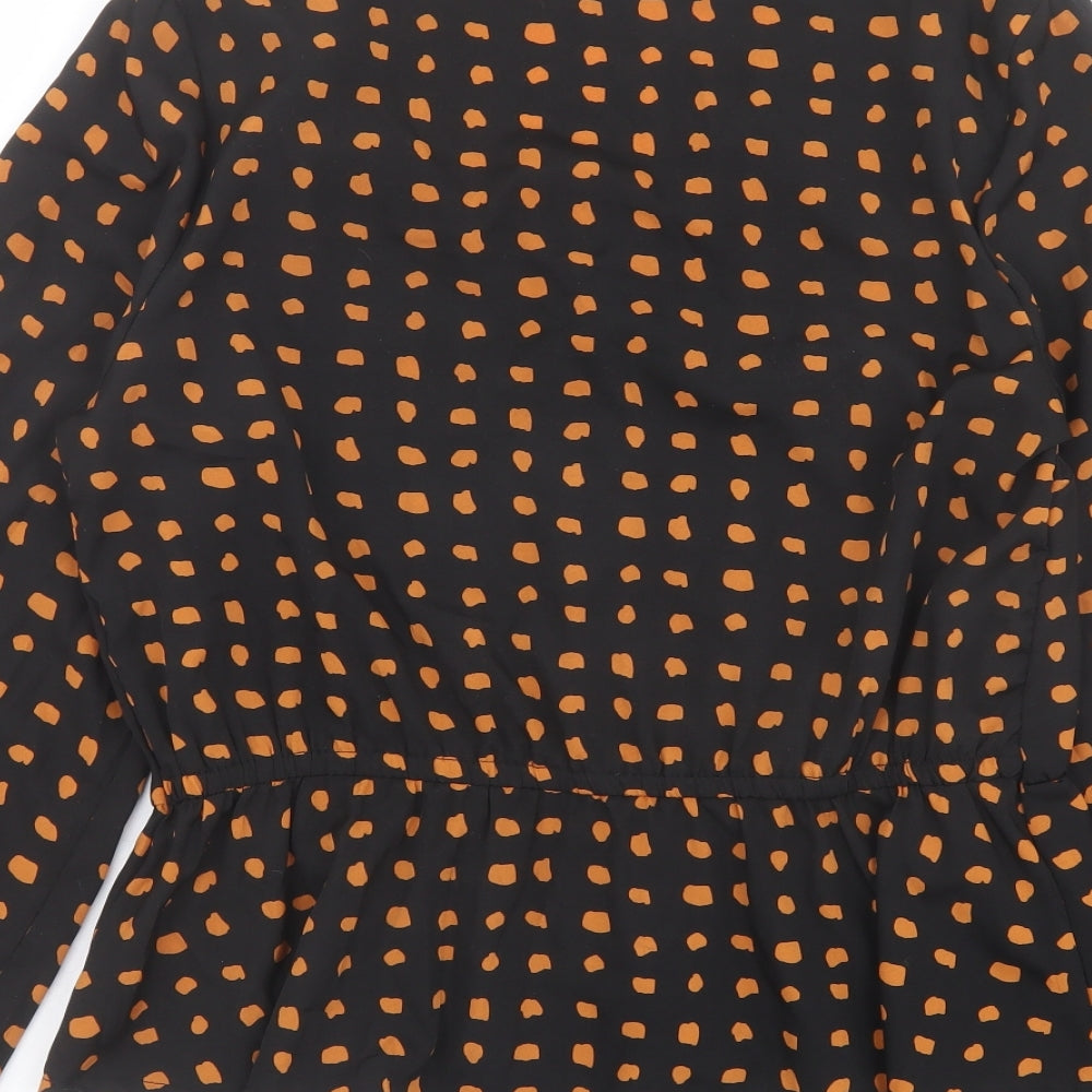 Womens UK Size 10 New Look Black Basic Button-Up