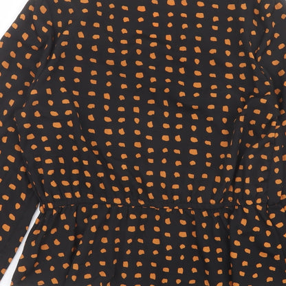 Womens UK Size 10 New Look Black Basic Button-Up