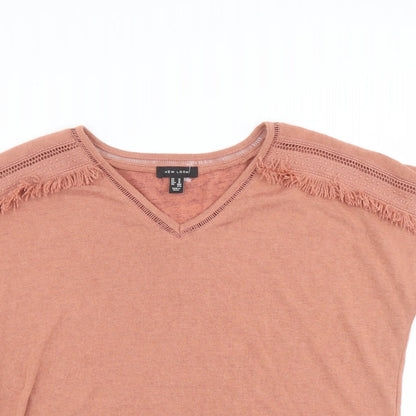Womens UK Size M New Look Orange Basic T-Shirt