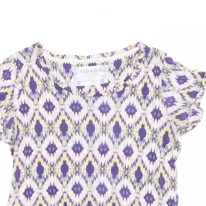 Womens UK Size 12 Indigo Purple Basic T-Shirt