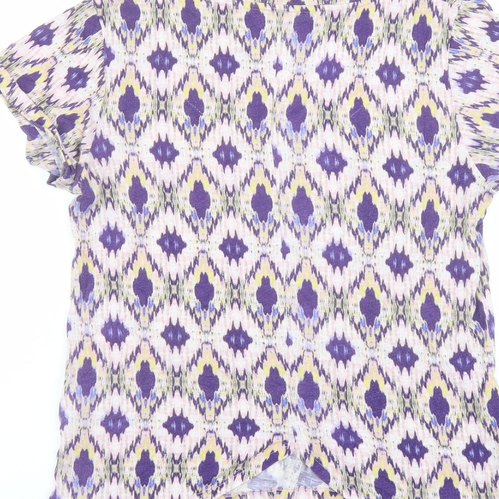 Womens UK Size 12 Indigo Purple Basic T-Shirt