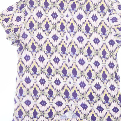 Womens UK Size 12 Indigo Purple Basic T-Shirt
