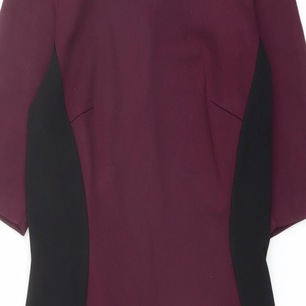 NEXT Womens Purple Viscose Pencil Dress Size 12 Boat Neck Zip